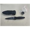 Image 2 : NEW SMITH AND WESSON 7.5 HRT BLACK FALSE EDGE BOOT KNIFE, HIGH CARBON SS