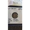 Image 2 : 1874 CANADIAN SILVER DIME QUEEN VICTORIA .925 SILVER