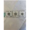 Image 1 : 3 CANADIAN SILVER (.925) 1900 QUEEN VICTORIA 10 CENT, LAST GEORGE V 1952 LAST KING GOERGE VI .800 SI