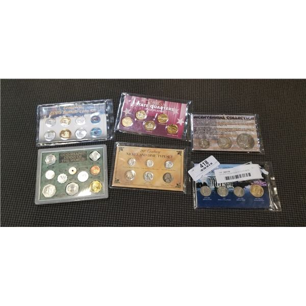 LOT OF 6 COLLECTION OF COIN SETS