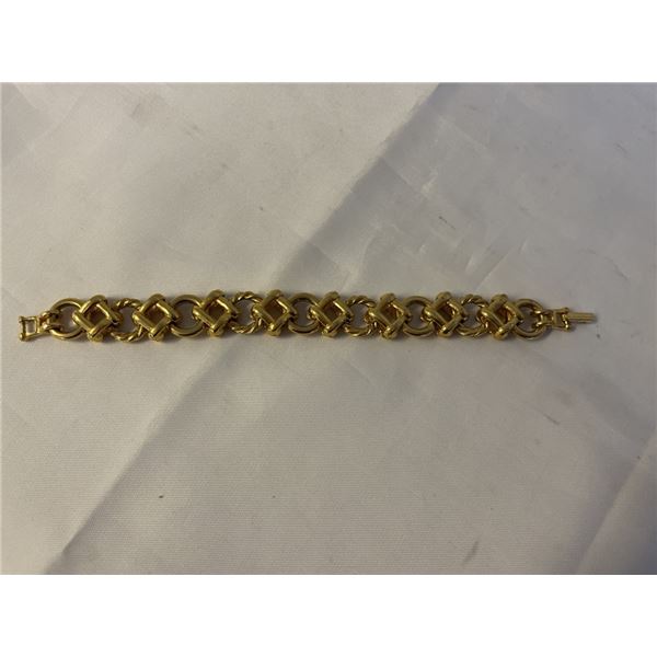 GOLD PLATED LINKS BRACELET HEAVY WEIGHT 7" LENGTH