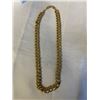 Image 1 : VINTAGE GOLD PLATED DOUBLE LINKS CHAIN NECKLACE, EXTREME HEAVY 24" LENGTH