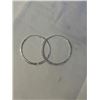 Image 1 : PAIR OF LARGE STERLING SILVER HOOP EARRINGS MARKED 925
