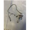 Image 1 : SILVER PLATED PENDANT W/ VERY LONG CHAIN NECKLACE MARKED JK