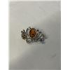 Image 2 : VINTAGE STERLING SILVER AMBER BROOCH TESTED AND MARKED 925