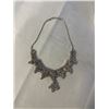 Image 1 : VINTAGE SILVER W/ CRYSTAL STONES CHOKER NECKLACE 13" LENGTH
