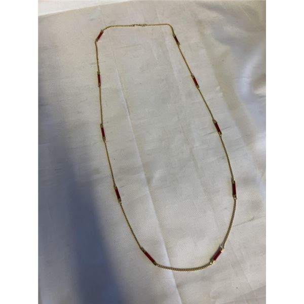 VINTAGE HIGH CARAT GOLD PLATED NECKLACE 33" LENGTH IN GOOD CONDITION