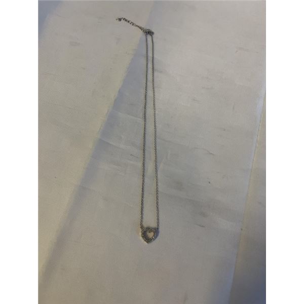 STERLING SILVER HEART PENDANT W/ CHAIN NECKLACE MARKED 925