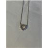 Image 2 : STERLING SILVER HEART PENDANT W/ CHAIN NECKLACE MARKED 925
