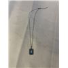 Image 1 : VINTAGE STERLING SILVER W/ BLUE TOPAZ QUARTZ STONE PENDANT NECKLACE MARKED 925