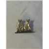 Image 1 : VINTAGE STERLING SILVER W/ MARKASITE STONES TWIN CATS BROOCH MARKED 925 BOMA