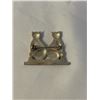 Image 2 : VINTAGE STERLING SILVER W/ MARKASITE STONES TWIN CATS BROOCH MARKED 925 BOMA