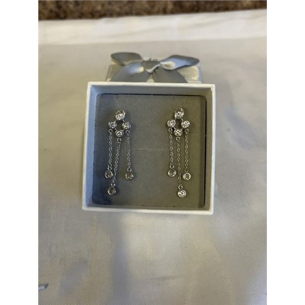 PAIR STERLING SILVER W/ TASSELS EARRINGS MARKED 925