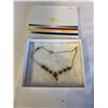 Image 1 : VINTAGE NECKLACE W/ 25 BLUE SAPPHIRE STONES IN "THE BAY BOX"