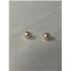 Image 1 : PAIR OF 14K GOLD W/ GENUINE PEARLS STUD EARRINGS