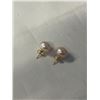 Image 2 : PAIR OF 14K GOLD W/ GENUINE PEARLS STUD EARRINGS