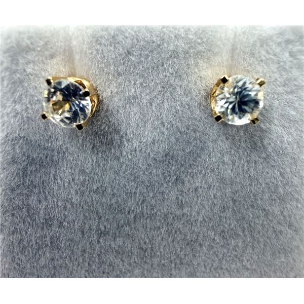 14KT YELLOW GOLD NATURAL ZIRCON (0.70CT) EARRINGS, W/A $900.00.