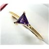 Image 1 : GOLD PLATED STERLING SILVER NATURAL AMETHYST RING, SIZE 8, RETAIL $300.00. AMETHYST IS THE BIRTHSTON