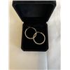 Image 1 : NEW 18K GOLD PLATED 33.0MM SIMULATED DIAMOND (CZ) HOOP EARRINGS
