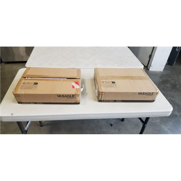 2 NEW VASAGLE BLACK AND BROWN EDNTABLES