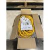 Image 1 : AS NEW 75FT YELLOW  INDOOR OUTDOOR HEAVY DUTY LIGHTED 3 WIRE GROUNDED EXTENSION CORD 16AWG