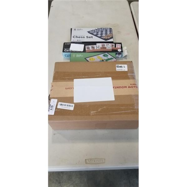 AS NEW YELLOW MOUNTAIN NAH JONG SET AND ASSORTED YELLOW MOUNTAIN BOARD GAMES