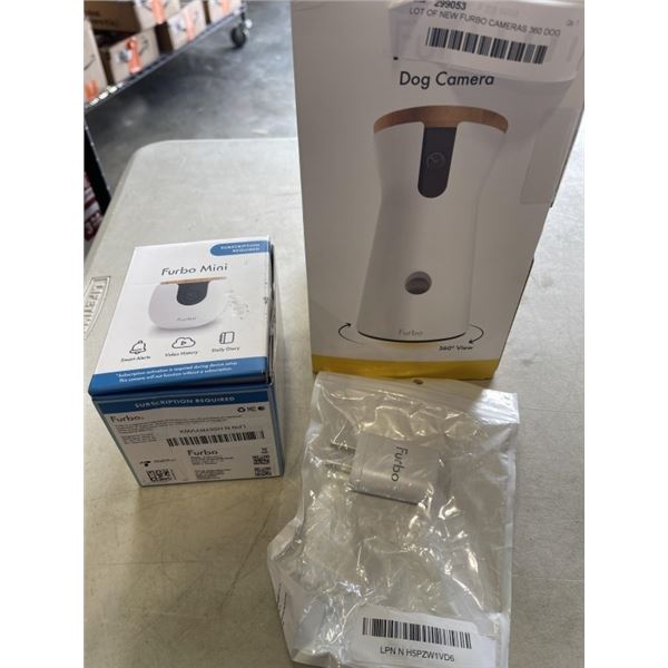 LOT OF FURBO CAMERAS 360 DOG CAM AND  360 MINI CAM MODLE # FURBO3-#  FURBO MINI 2