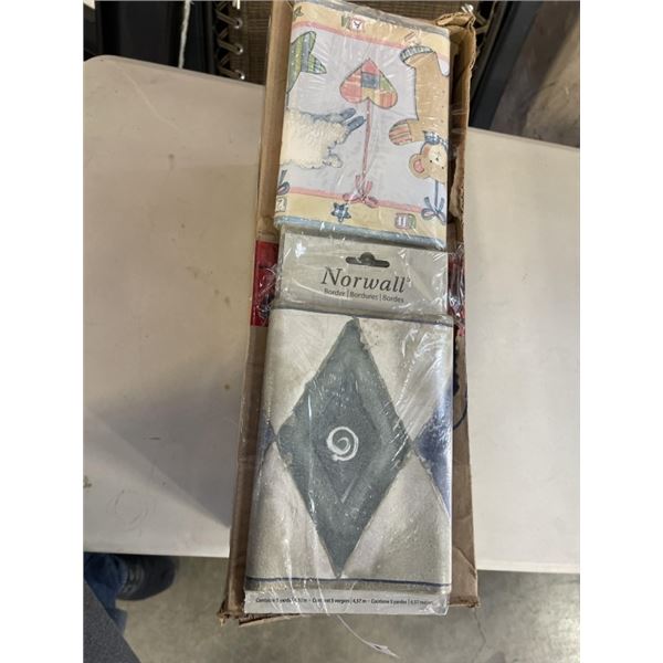 1 BOX OF WALLPAPER BORDERS - DIAMONDS AND BABY BEARS