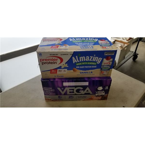 2 CASES OF PREMIER AND VEGA PROTEIN DRINKS, 2027 EXP