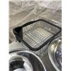 Image 3 : 4 STAINLESS  MIXING BOWLS AND DISH RACK