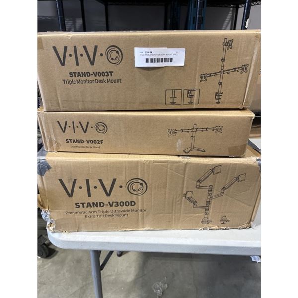 VIVO TRIPLE MONITOR DESK MOUNT VIVO DUAL MOUNT VIVO TRIPLE WIDE PNUEMATIC EXTRAS TALL DESK MONITOR M