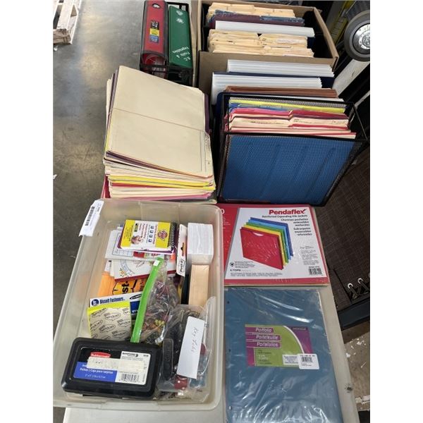 LARGE LOT OF OFFICE FILE FOLDERS, BINDERS, ETC