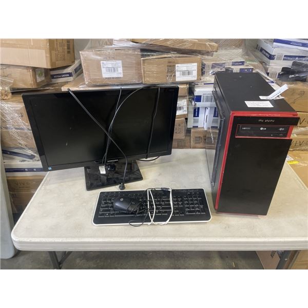 OEM-IN-WIN WITH WINDOWS 10 UPDATES NO PASSWORD 500 GB HDD 4 GB DDR3 RAM AND SAMSUNG MONITOR AND KEYB