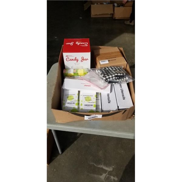 NEW AMAZON OVERSTOCK ITEMS INCLUDING CANDY JAR NON SLPI MATS AND A TABLE PAD