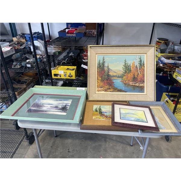LOT OF FRAMED WATER COLOURS AND OIL PAINTINGS
