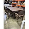 Image 2 : SOLID WOOD PATIO TABLE WITH 4 CHAIRS AND BENCH