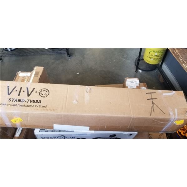 VIVO DARK WALNUT EASEL STUDIO TV STAND