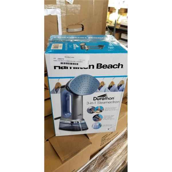 HAMILTON BEACH DURATHON 3-IN-1 STEAMER AND IRON - TESTED WORKING, RETAIL $69
