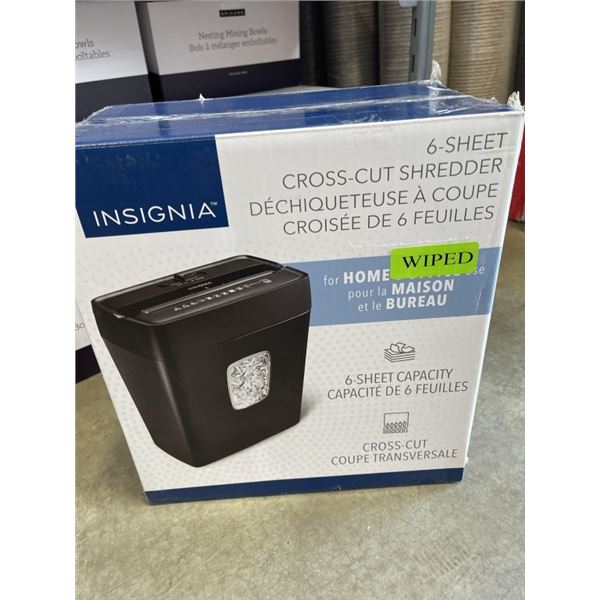 INSIGNIA 6 SHEET CROSS CUT PAPER SHREDDER - TESTED WORKING