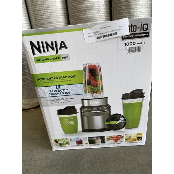 NINJA NUTRI-BLENDER PRO 1000W PERSONAL BLENDER W/ AUTO-IQ - TESTED WORKING, RETAIL $149