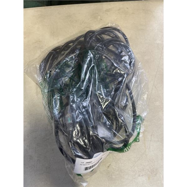 AS NEW 50FT BLACK  INDOOR OUTDOOR HEAVY DUTY LIGHTED 3 WIRE GROUNDED EXTENSION CORD 16AWG