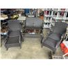Image 1 : 6PC WICKER PATIO SET - 2 CHAIRS W/ OTTOMANS, LOVE SEAT, AND GLASS TOP TABLE