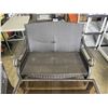 Image 5 : 6PC WICKER PATIO SET - 2 CHAIRS W/ OTTOMANS, LOVE SEAT, AND GLASS TOP TABLE