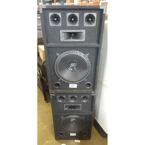 2 'Z' FLOOR DJ SPEAKERS AND 2 CENTRE SPEAKERS