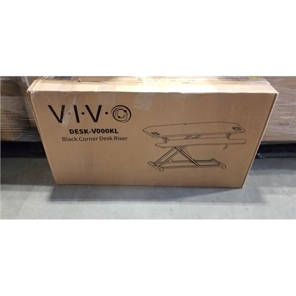 VIVO BLACK CORNER DESK RISER