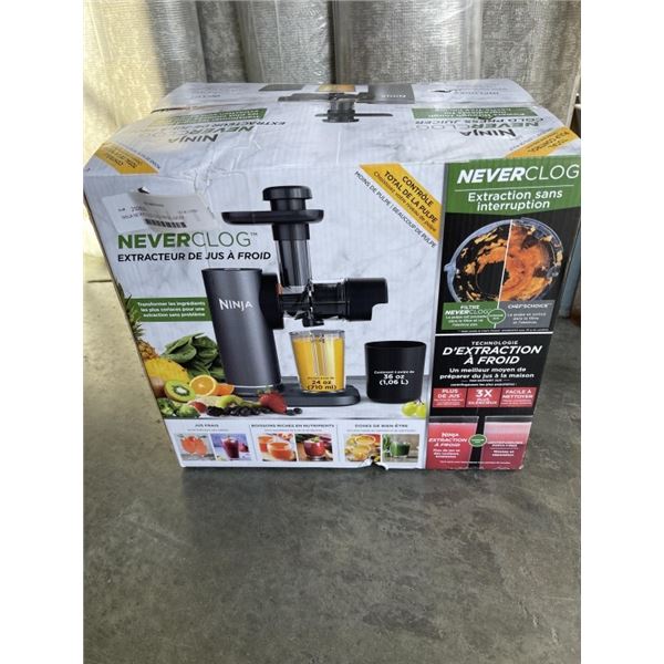 NINJA NEVER CLOG COLD PRESS JUICER - TESTED WORKING, RETAIL $189