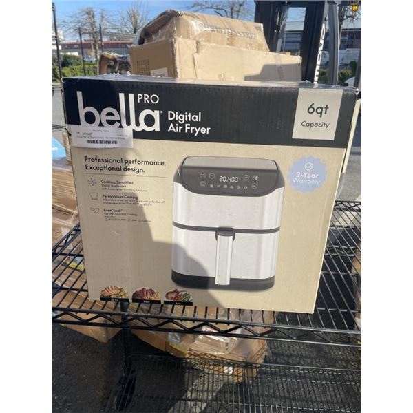 BELLA PRO 6QT AIR FRYER - TESTED WORKING, RETAIL $219