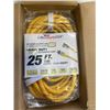 Image 2 : AS NEW 25FT YELLOW  INDOOR OUTDOOR HEAVY DUTY LIGHTED 3 WIRE GROUNDED EXTENSION CORD 10AWG