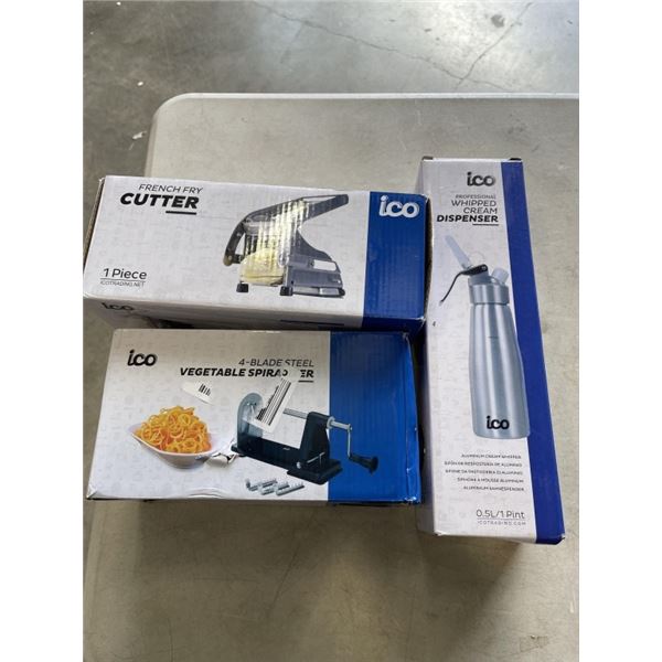 FRENCH FRY CUTTER VEGTABLE SPIRALIZER AND WHIPPING CREAM DISPENDSER