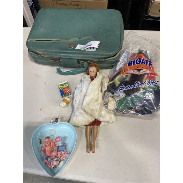 VINTAGE BARBIE DOLL WITH EXTRA CLOTHES.